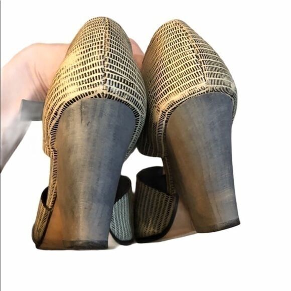 Zero+Maria Cornejo Leather Open Toe Wood Wedge 36 - Picture 4 of 7